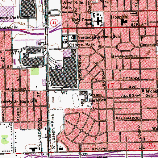 Topographic Map of Wolverine Girls' State: American Legion Auxiliary Historical Marker, MI