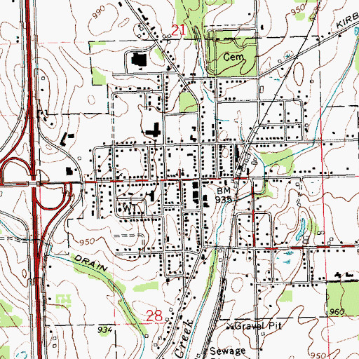 Topographic Map of First Baptist Church Historical Marker, MI