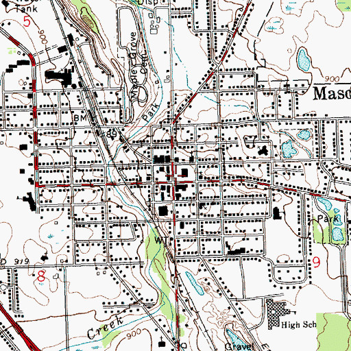 Topographic Map of Ingham County Courthouse Historical Marker, MI
