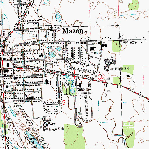 Topographic Map of John Rayner House Historical Marker, MI