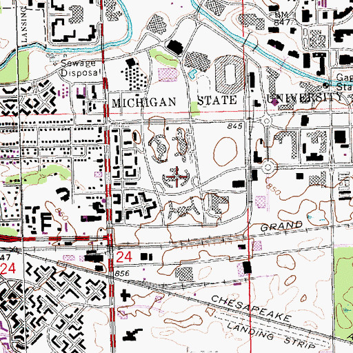 Topographic Map of Wilson Residence Halls, MI