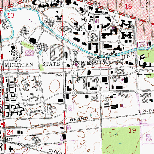Topographic Map of Engineering Building, MI