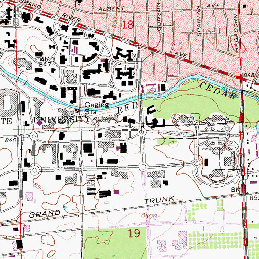 Topographic Map of Law College Building, MI