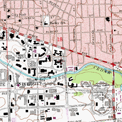 Topographic Map of Snyder Residence Hall, MI