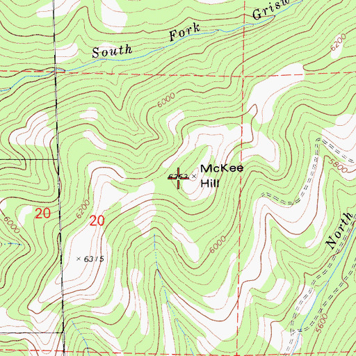 Topographic Map of McKee Hill, CA