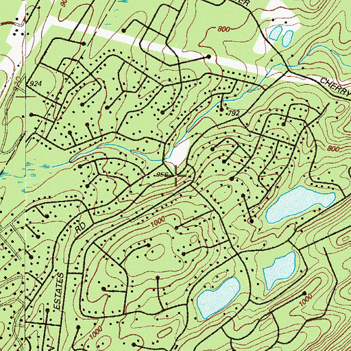 Topographic Map of Penn Estates, PA