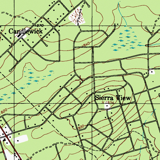 Topographic Map of Sierra View Census Designated Place, PA