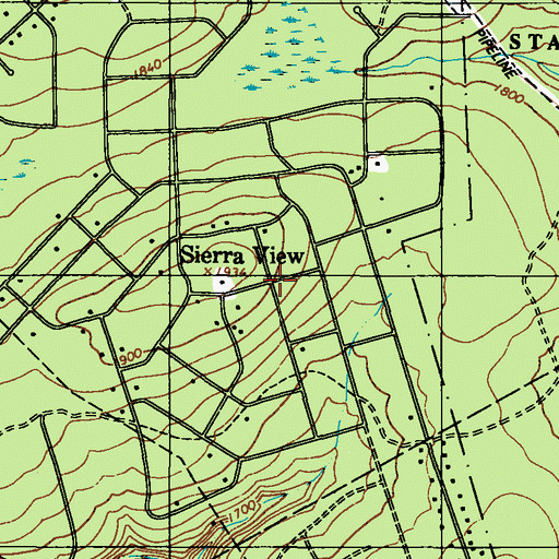 Topographic Map of Sierra View, PA