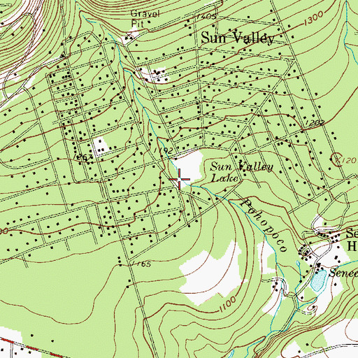 Topographic Map of Sun Valley Census Designated Place, PA