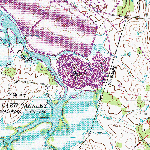 Topographic Map of Cumberland City Quarry (historical), TN