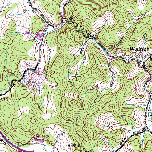 Topographic Map of Dowell Quarry, TN
