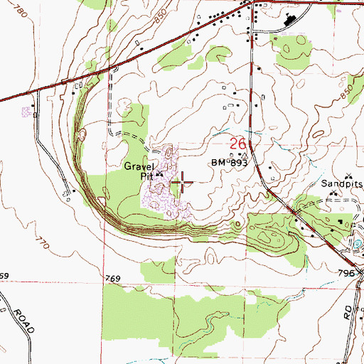 Topographic Map of Klemp Quarry, WI