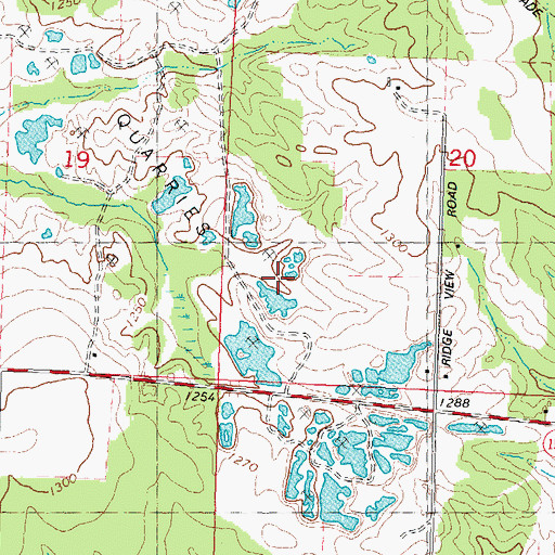 Topographic Map of Ladick Quarry, WI