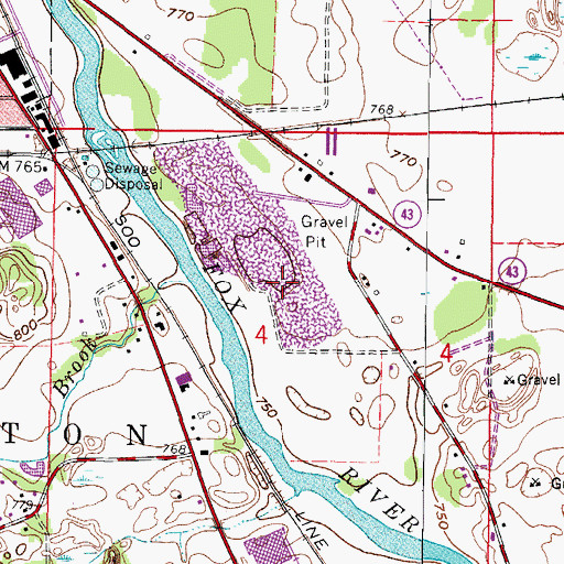 Topographic Map of Limestone Quarry Number 3, WI