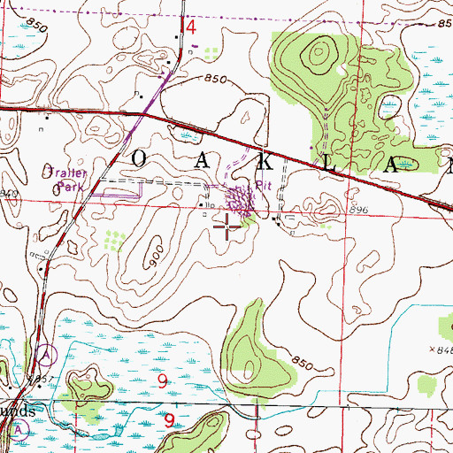 Topographic Map of Mankowski Quarry, WI