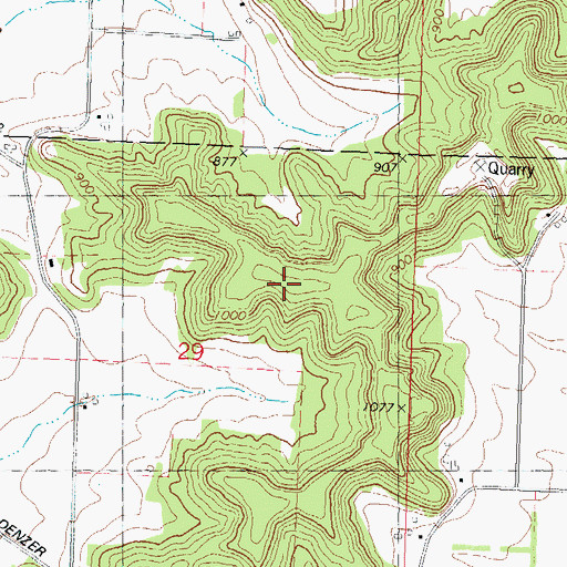 Topographic Map of Matousek Quarry, WI