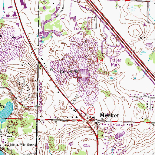 Topographic Map of Merget Pit Number 2, WI