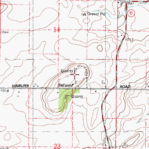 Topographic Map of Paulson Schwenn Quarry, WI