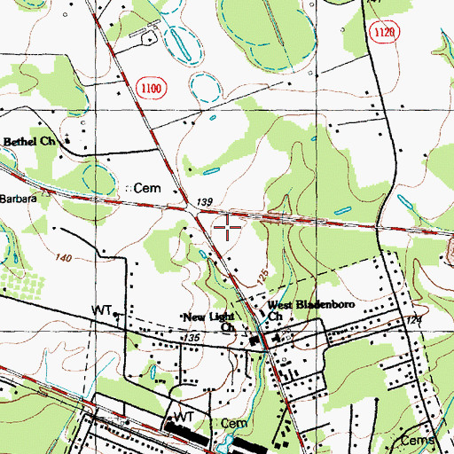 Topographic Map of Good News Baptist Church, NC