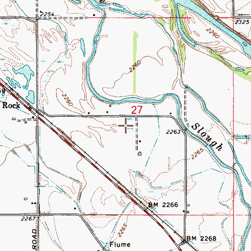 Topographic Map of Cash Nichols Ditch, ID
