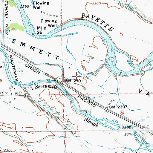 Topographic Map of Kesgaard Ditch, ID
