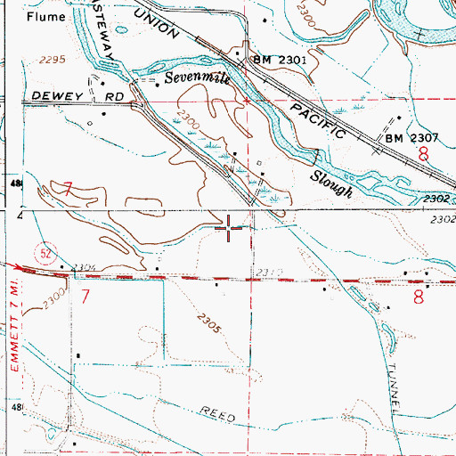 Topographic Map of Maxfield Ditch, ID