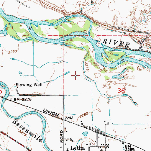 Topographic Map of Patton Riggs Ditch, ID