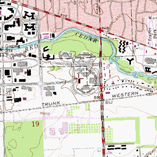 Topographic Map of Conrad Hall, MI