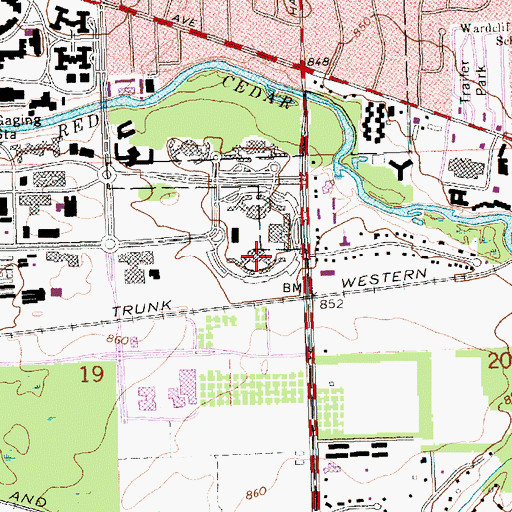 Topographic Map of Fee Hall, MI