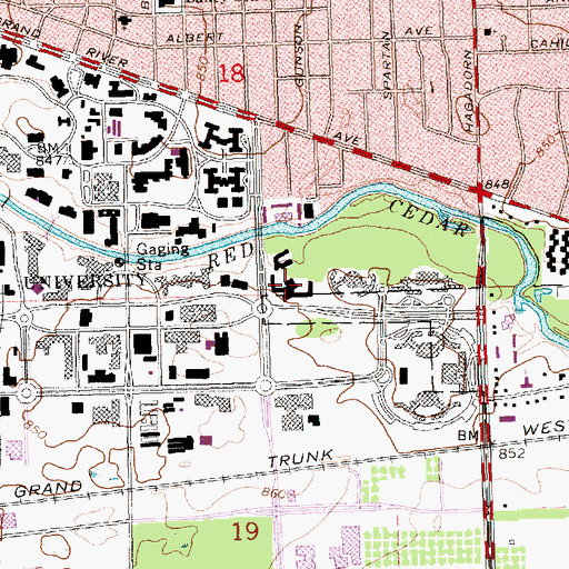 Topographic Map of Owen Graduate Center, MI