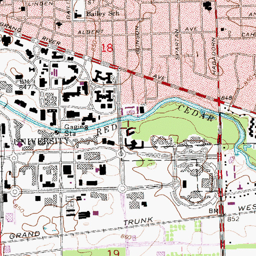 Topographic Map of Van Hoosen Residence Hall, MI