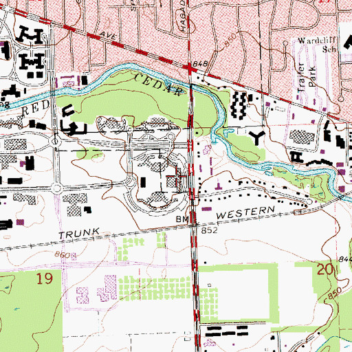 Topographic Map of Hubbard Hall, MI
