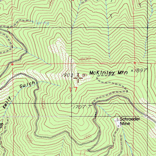 Topographic Map of McKinley Mountain, CA
