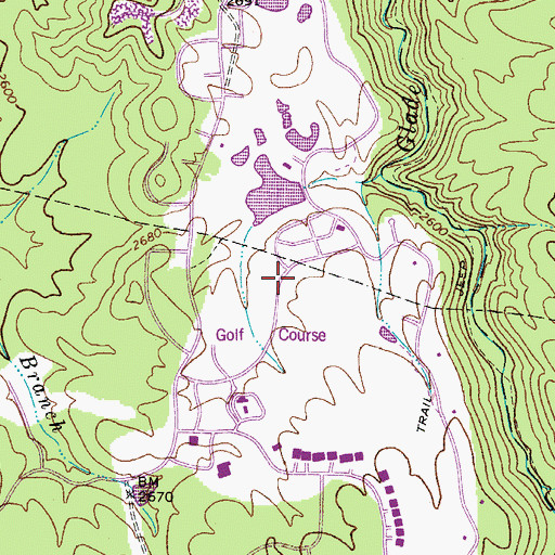 Topographic Map of The Resort at Glade Springs Cobb Golf Course, WV
