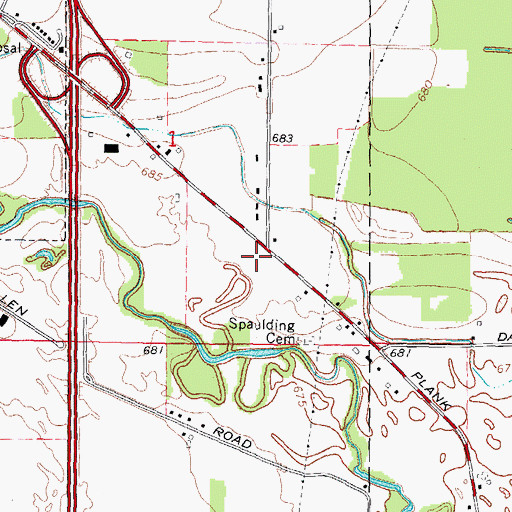 Topographic Map of Calvary Baptist Church, MI