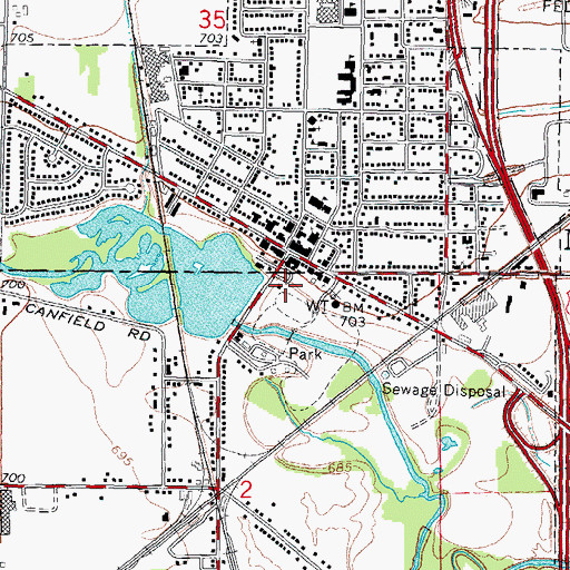 Topographic Map of Milan Fire Department, MI