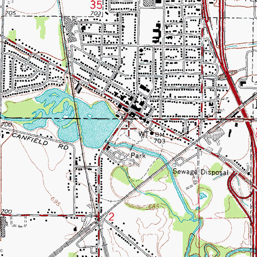 Topographic Map of Wilson Park, MI