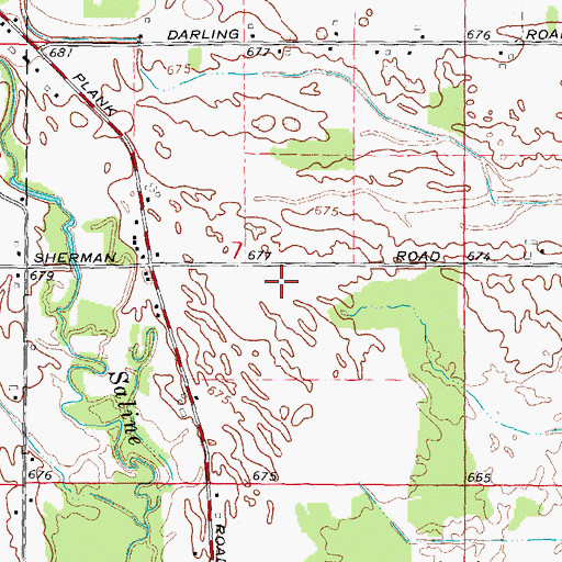 Topographic Map of KC Campgrounds, MI