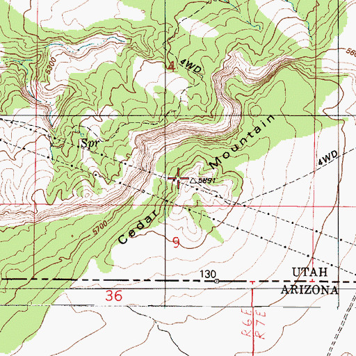 Topographic Map of Cedar Mountain, AZ