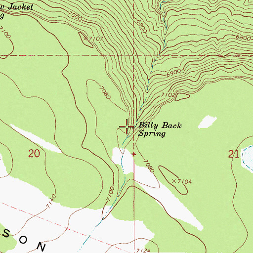 Topographic Map of Billy Back Spring, AZ