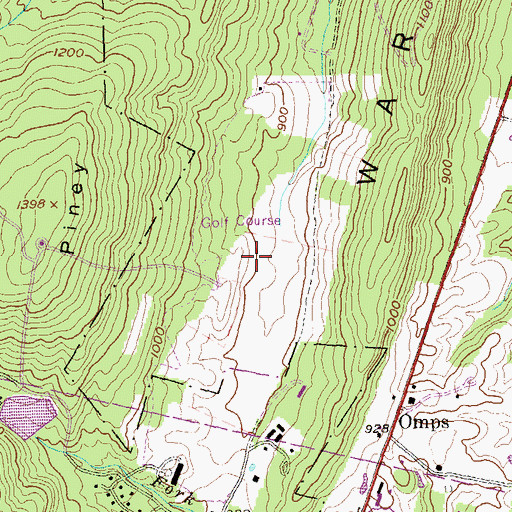 Topographic Map of Cacapon State Park Resort Golf Course, WV