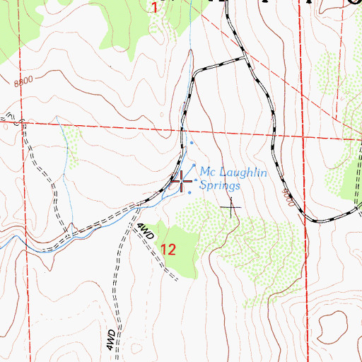 Topographic Map of McLaughlin Springs, CA