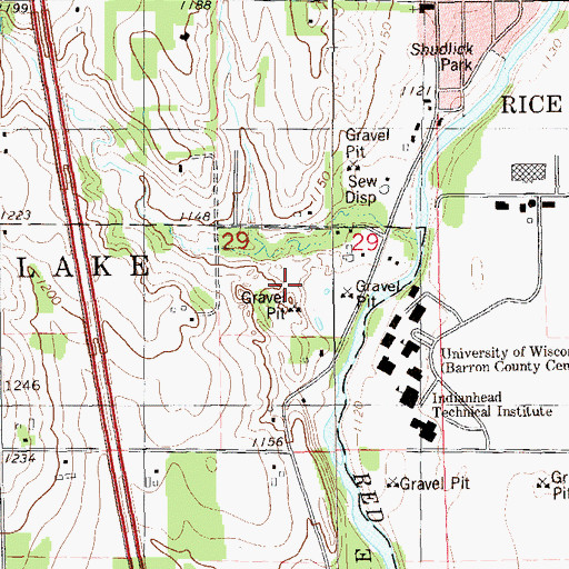 Topographic Map of Pioneer Sand and Gravel Pit, WI