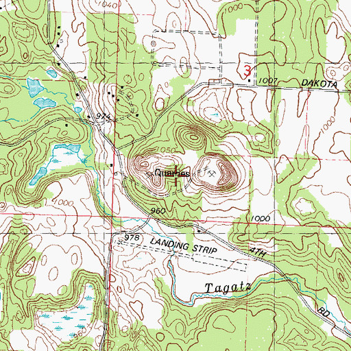 Topographic Map of Pockrandt Quarry, WI