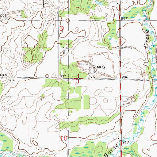 Topographic Map of Polk County Lime Quarry, WI