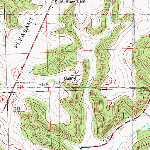 Topographic Map of Porpus Quarry, WI