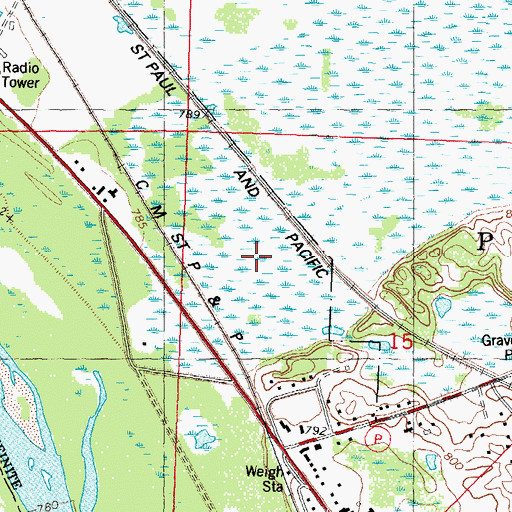 Topographic Map of Portage Quarry, WI