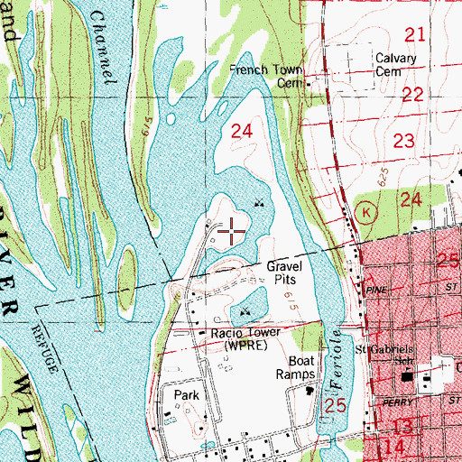 Topographic Map of Prairie Sand and Gravel Pit, WI