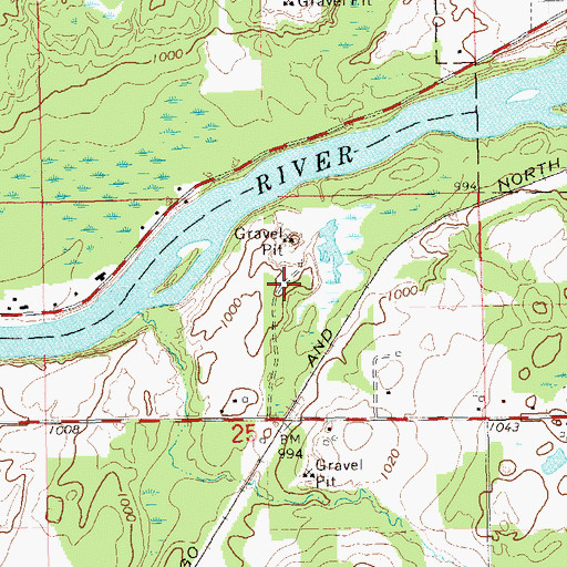 Topographic Map of Quinn Pit, WI