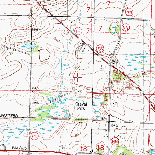 Topographic Map of R and R Pit, WI